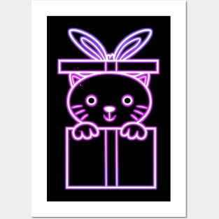 Cat Gift Neon Posters and Art